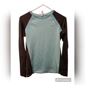 Under Armour Girls Cold Gear Mint Gray Long Sleeve Shirt Size M